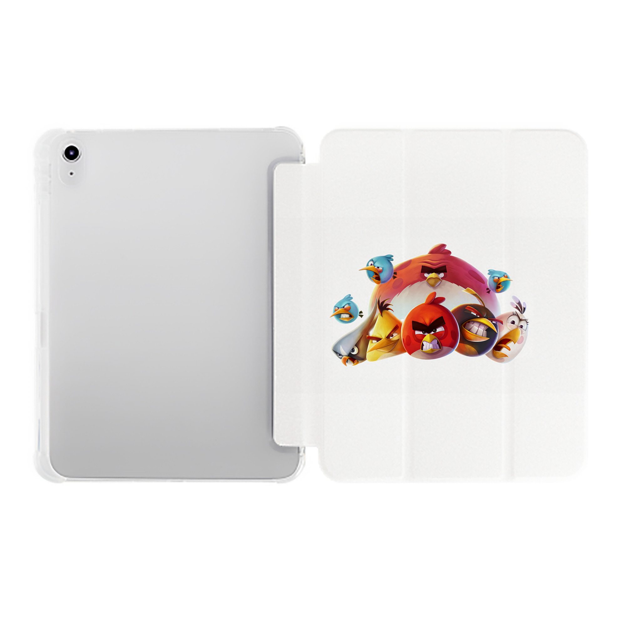 （画像用） Angry Birds アングリーバード IPad ケース ペン収納付き 三つ折りスタンド PUレザー×シリコン 対応機種9.5/10.5/10.9インチ